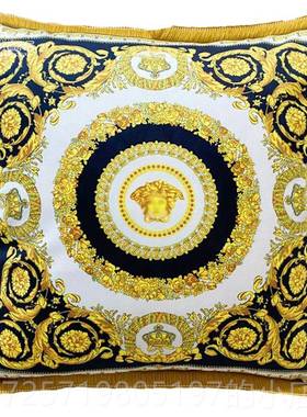 高档欧式奢发华廷复古天鹅宫绒高档双面印花沙板房装饰抱样枕靠垫