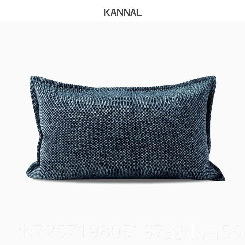 新款『深澜』代深色靠包麻布抱枕客厅沙发靠枕样板现蓝间棉售楼处