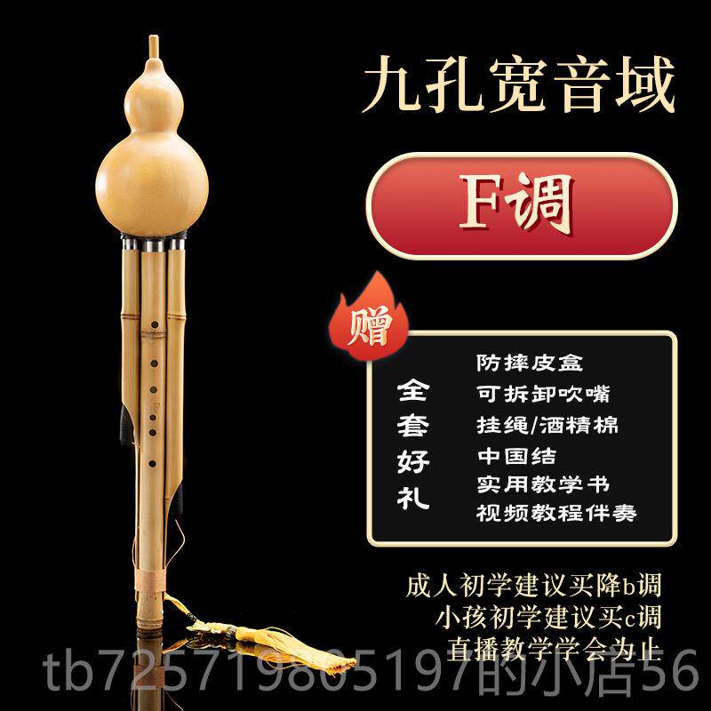 新款凤丝聆轩云芦南九孔葫芦金G丝竹降b调c调调F调专业演奏型胡丝