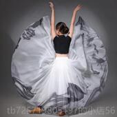 半长儿练长习裙现代舞表演服装 高档童族风格 水墨古典舞服装 大摆纱