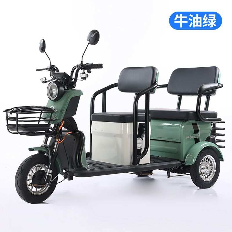 电动三轮车老年人电瓶车休闲成人家用接孩子客货两用电三轮代步车