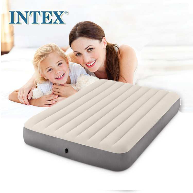 intex 64102卡其线拉双人空气床 充气床垫植绒 便携床帐篷床现货