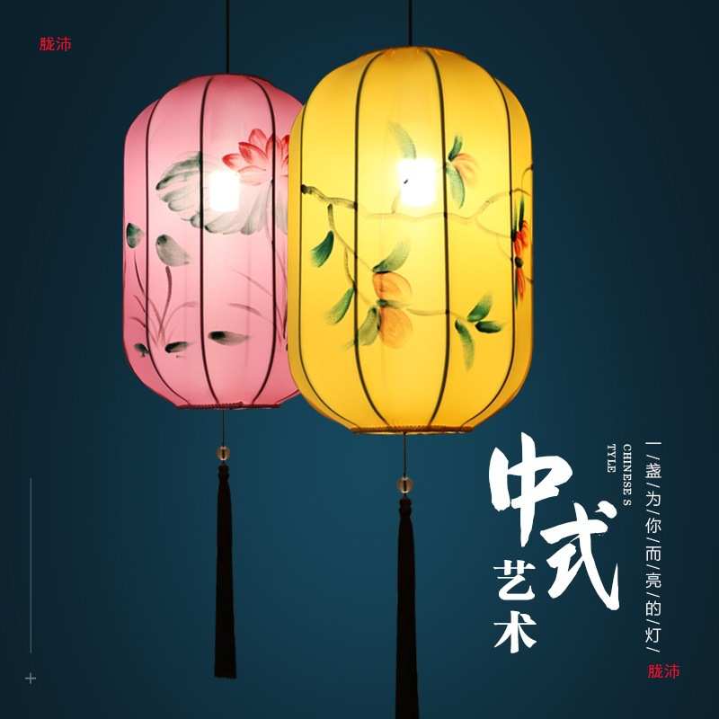 中秋节古风中式灯笼吊灯中国风挂饰古典宫灯手绘仿古创意宫灯装饰