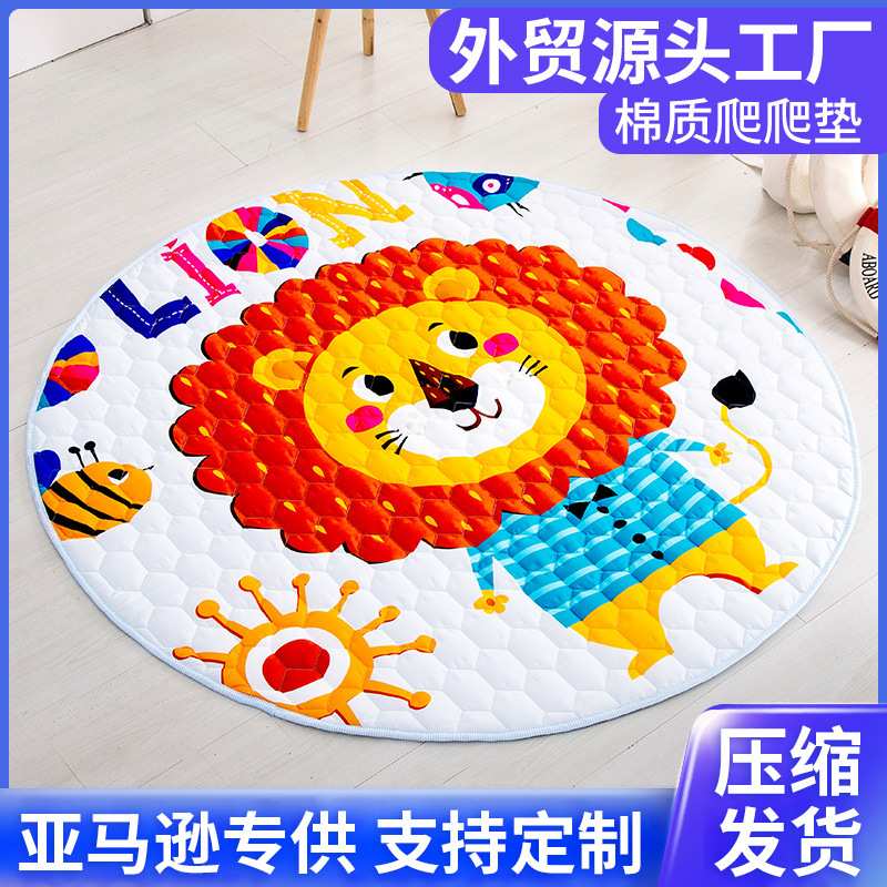 宝宝游戏垫儿童地垫爬爬垫厂家 可折叠爬行垫加厚全纯棉床单垫