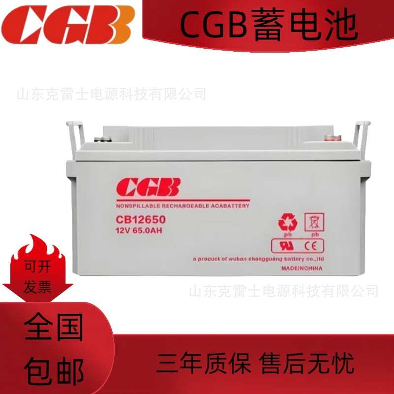 CGB长光免维护蓄电池CB12650武汉长光12V65Ah UPS不间断电源