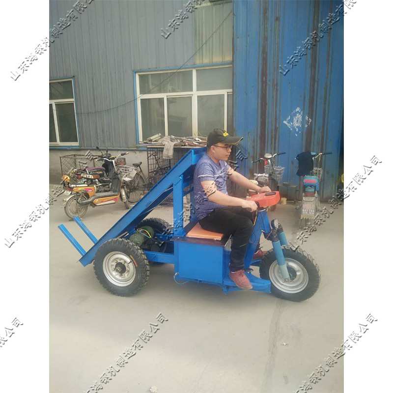 电动座驾式平板拉砖车 手摇自卸式运输车 建筑工地三轮背砖车