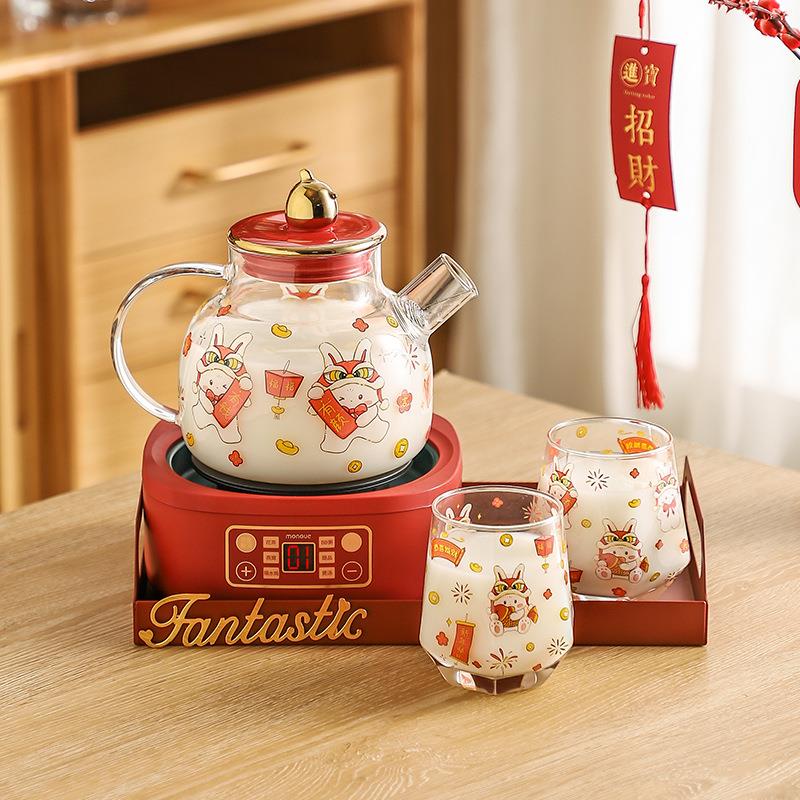 花茶壶套装花茶玻璃水果茶壶电煮养生果茶壶美容院下午茶茶具茶壶