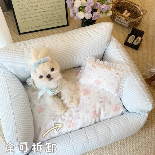 宠物沙发窝可拆洗猫咪狗狗窝防泼水不粘毛防抓咬原创卡通四季通用