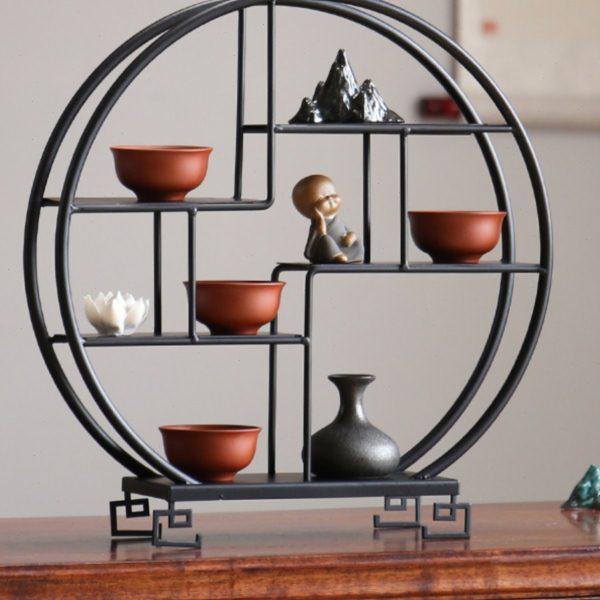 铁艺桌面博古架中式茶室多宝阁茶具杯垫紫砂壶展示置物收纳架工艺,住宅家具,多宝格/博古架,淘宝优惠券,粉丝福利购,淘宝优惠卷