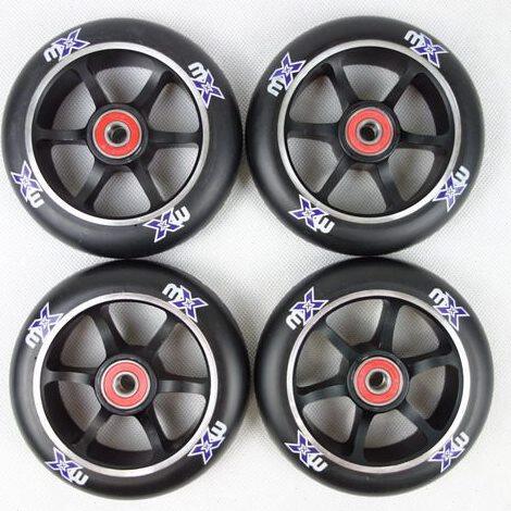 铝材轮铝合金轮 大饼110速滑轮 专业轮竞速轮 滑板车轮（带轴承