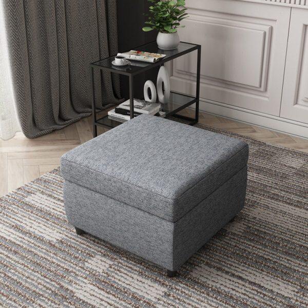 沙发床脚踏小户型简约现代翻盖储物凳布艺定制可拆洗多功能脚踏凳