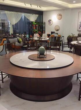 酒店餐桌大店木圆桌电动实饭桌椅组合厅包厢商71561用餐15人20人