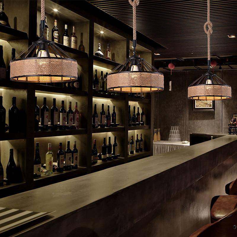 复古工麻绳吊灯风酒A10105吧怀餐厅服装店业美式loft铁艺旧创意个,家装灯饰光源,智能吊灯,淘宝优惠券,粉丝福利购,淘宝优惠卷