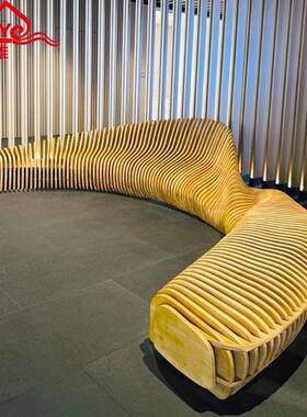 实木切形长椅商场酒店民异售宿HY-24110楼处大厅别墅等候区坐凳弧