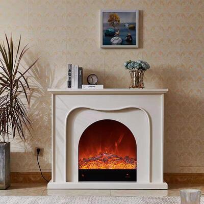 1真.2m法式壁炉673奶油风装饰家用民宿客厅复古仿火焰柜氛围取灯