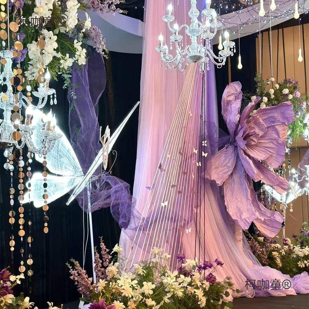 婚庆布置背景亮片人美纱918饰布料窗帘光珠布装弹力纱幔幕布喜麦