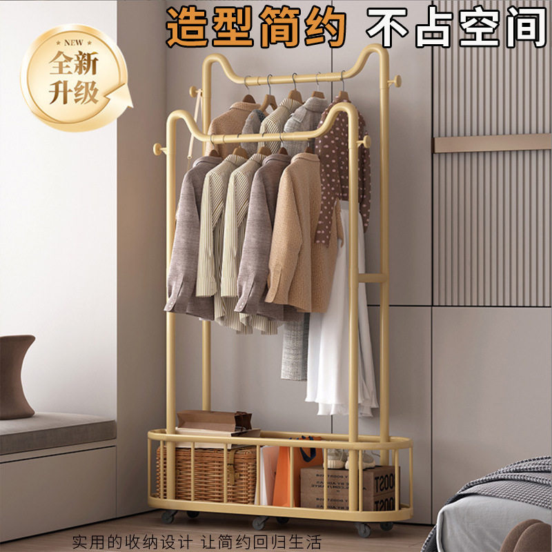 落地带轮不占空间衣帽架一体