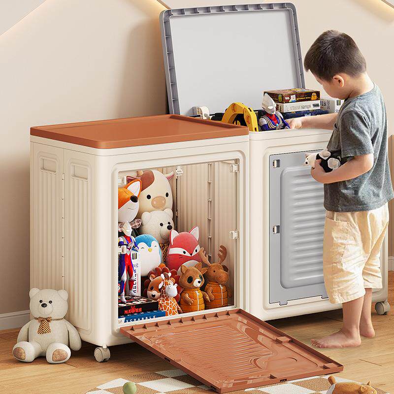 容量大家用翻盖带大滑轮可折叠盒物整理69收纳箱衣服被衣子超储物