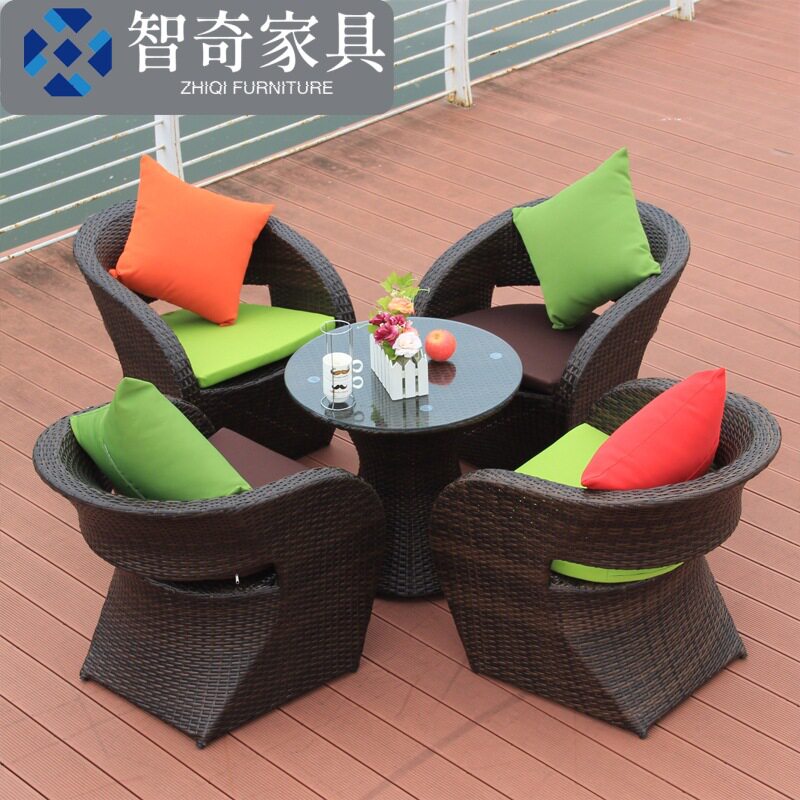 户外桌椅套装藤编铁艺室外庭院酒店别墅公园防水防晒休闲阳台家具