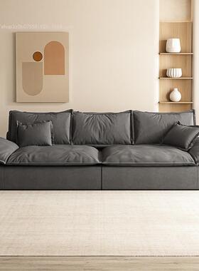 意沙式极OWK简科技现布艺发客厅小户型代简轻奢约三人位直排帆