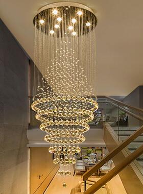吊轻奢线灯26064水晶个性别墅楼梯灯饰大厅网楼酒沙盘红灯