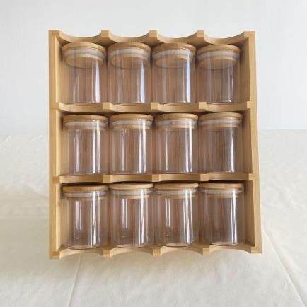 竹制厨房12NZ284-1格料架家用调瓶圆罐带子竹盖调味多功能桌面收,厨房/烹饪用具,抹布架/厨房清洁收纳架,淘宝优惠券,粉丝福利购,淘宝优惠卷