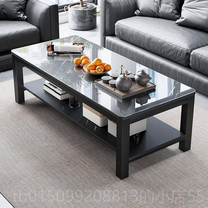 正品茶几台客厅家用办室钢化玻璃茶桌简约代意式现方小户公型长形