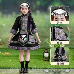 正品三月广西壮族少数民三族服儿装一童苗族演六出服舞蹈表演服男