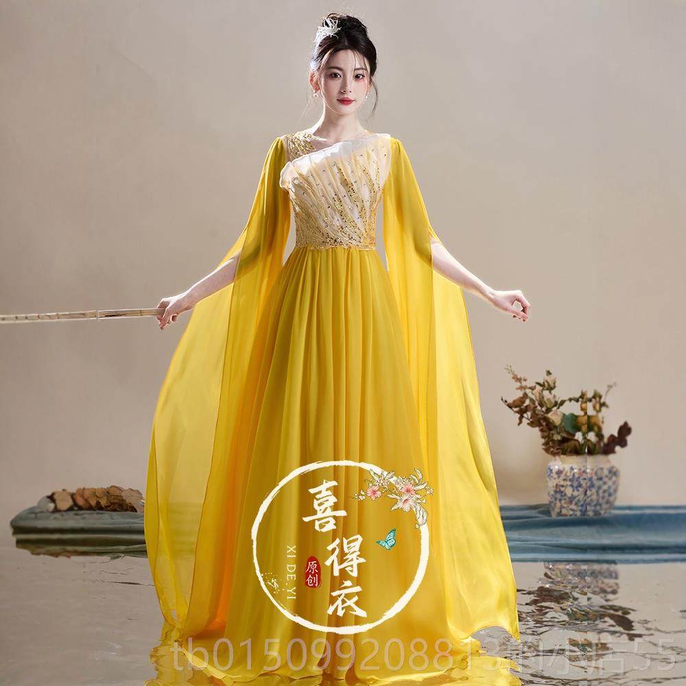 正品202新款古筝演出服成人女式中国风民舞台表演乐独奏艺考中礼5