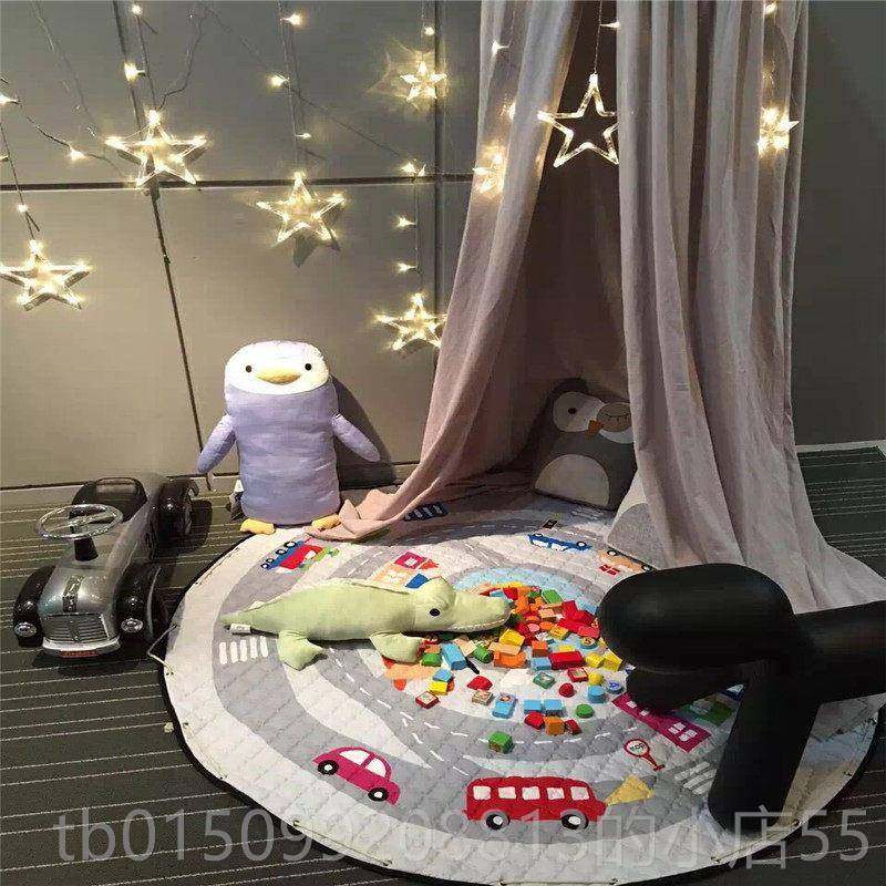 正品ins爬行垫婴加厚圆形宝宝客厅儿童戏毯地儿毯玩具收纳袋可机,玩具/童车/益智/积木/模型,爬行垫,淘宝优惠券,粉丝福利购,淘宝优惠卷