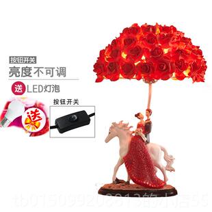 正品床结婚台灯婚房头灯卧室明灯浪温馨红色闺漫蜜智能控制花长瓣