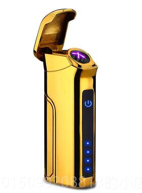 正品档触摸感B应双电高弧大量打火机防风容/US电量显示可换电池点