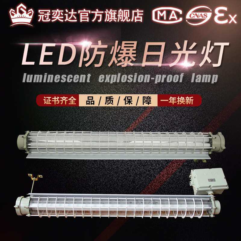 LED防爆灯荧光灯隔爆型单管双管车间厂房仓库灯罩灯管日光支架灯