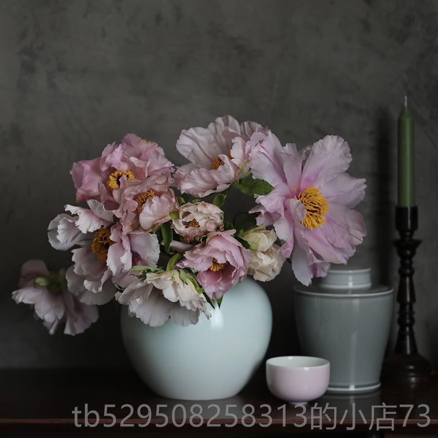 正品青白芍药装花瓶 家居饰餐约桌邮客厅简中式陶瓷水养包 闲趣别图片