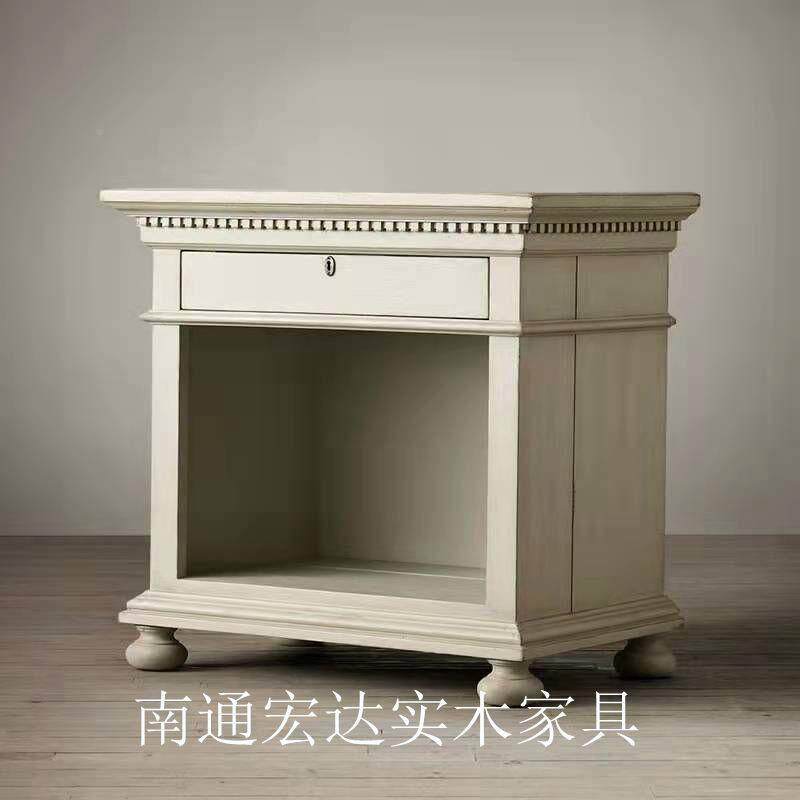 美式单人1实木床DNN儿童床复白男古女孩床1.35米5米双.人床民宿