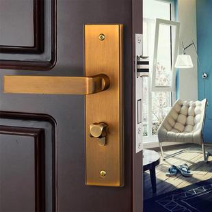 木基亚美式静锁音66-89房锌门锁合金现代简约室内门锁卫生间室内