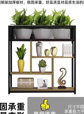 办公室隔铁艺断置物架屏风简约落地书柜玄IPP关矮展架示绿装饰g植