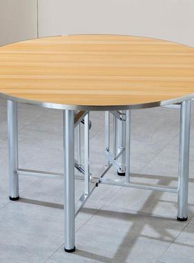 大圆桌面板可带玻璃转堂盘家折叠桌架餐桌桌食吃NPU饭乡村用酒店