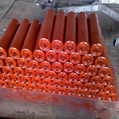 矿用带给煤机YPV缓煤冲托辊防跑偏凹小滚槽筒整体通轴焊接辊甲子