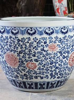 水缸养鱼陶瓷古龙鱼法户缸荷花缸青花瓷花缸鱼缸OAO庭鱼院外大缸