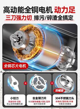 切式污水泵JIC抽浆粪泥泵大厕功率农村所化粪池吸割排污泵220v抽