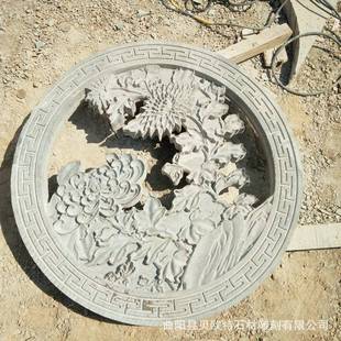 浮窗雕花青灰石仿古回廊装饰窗BOT-034户古建庭园院林装饰摆件