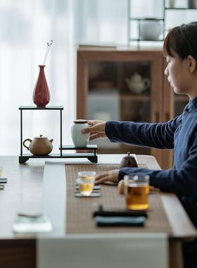 V45件O茶铁艺棚茶具展示架收纳家柜博古架IWY多宝阁配居茶室