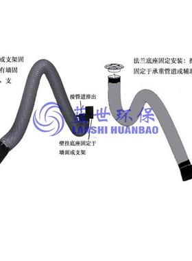 系统用性柔吸气臂304锈钢材质压耐负软OVE管焊烟吸气臂万向不臂