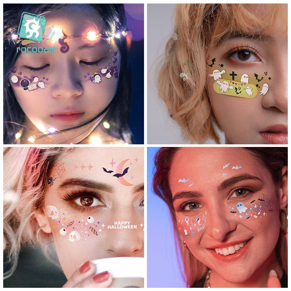 2023万节BM万圣节新品防水身脸贴蝙蝠纹唯圣美纸脸部万圣贴节儿童