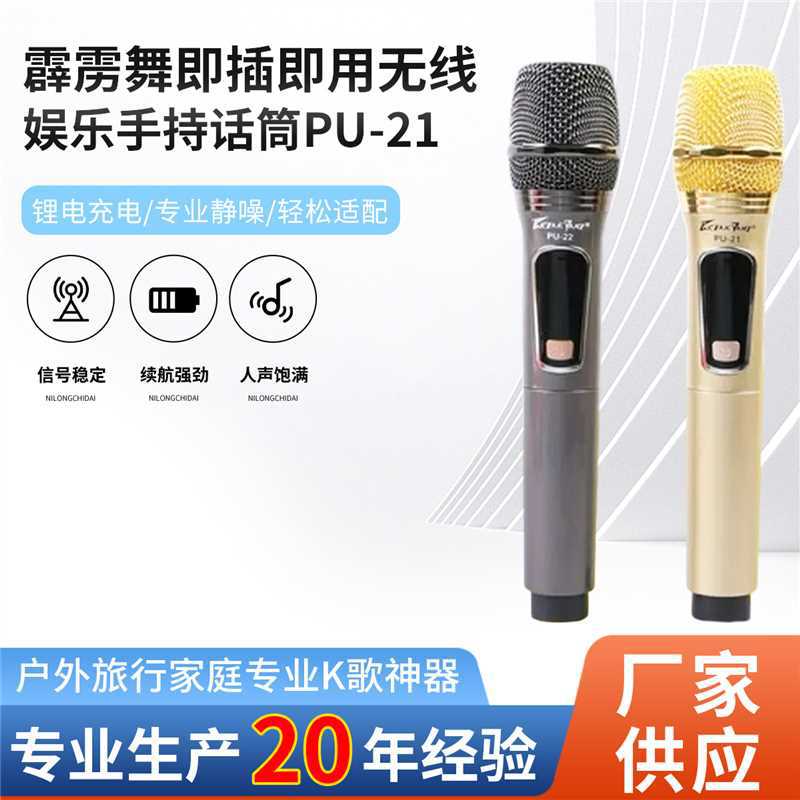 麦克风双话筒一拖二无线充电调频U段定频主播K歌即插即用演出会议