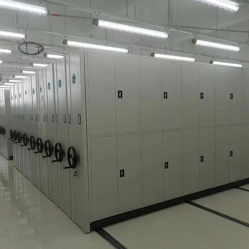 手摇档案密集柜钢制储柜移手动密集统动资存料架案室档管理系手动