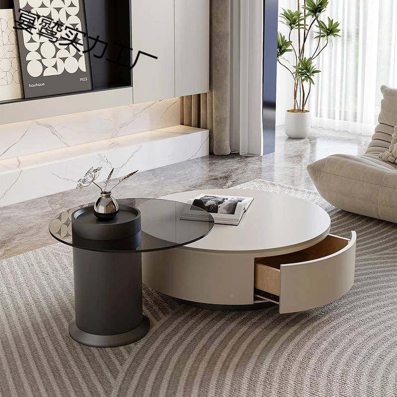 板圆形茶几桌客代厅EYB家轻用奢现简约小户型白色岩奶油高,鲜花速递/花卉仿真/绿植园艺,其它园艺用品,淘宝优惠券,粉丝福利购,淘宝优惠卷