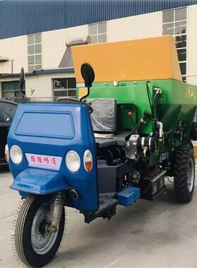 用撒肥车干湿两OVZ大棚均匀施农油肥农用机器全自用动柴三轮车撒