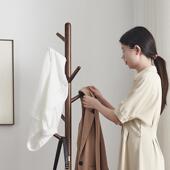 木挂衣架落地家用室内转角衣帽架室式 单杆卧门口玄关挂衣服实8601